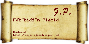 Fábián Placid névjegykártya